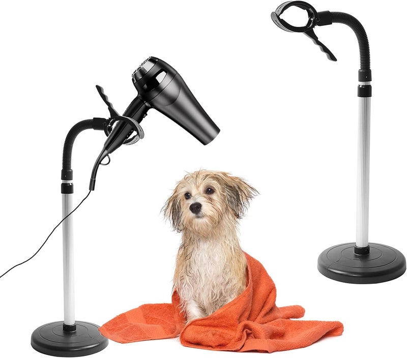 Blow Dryer Stand, Adjustable Hands-Free Stainless Steel Hair Dryer Holder with Movable Suction Holder - Image 2