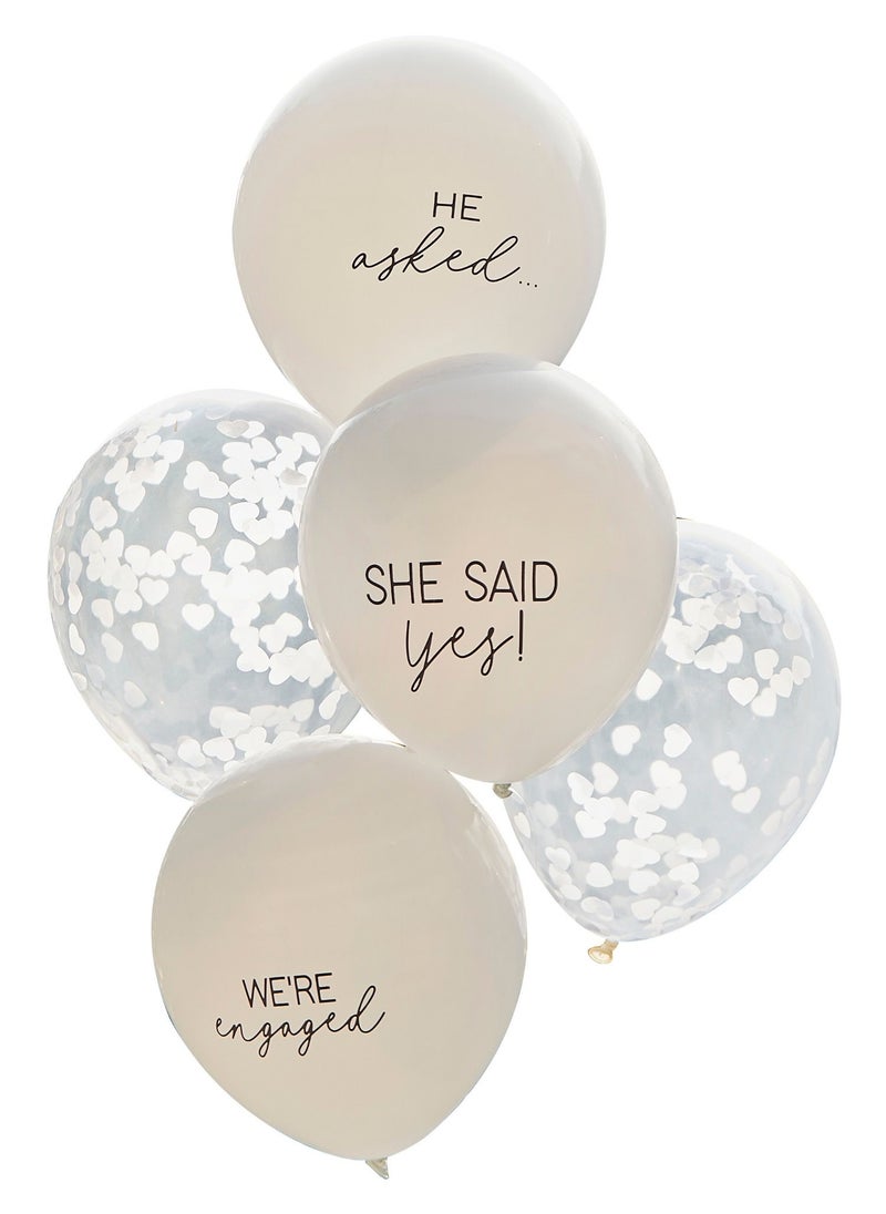 Ginger Ray - Ginger Ray Engagement Balloon Bundle [White] - Wedding Party Decor - Image 1