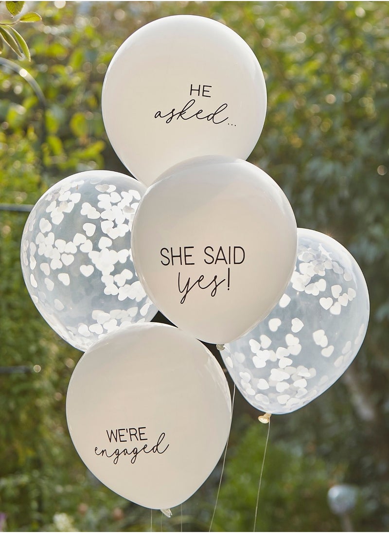 Ginger Ray - Ginger Ray Engagement Balloon Bundle [White] - Wedding Party Decor - Image 1
