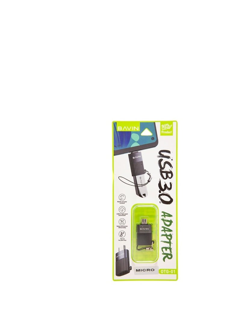 Bavin Micro USB OTG Adapter To USB 3.0 Black - Image 3