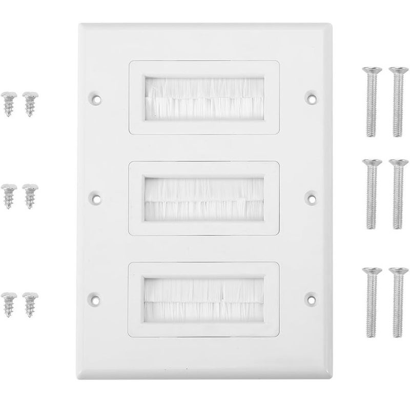 Cable Port Insert Cover With Standard Fitting Three Mouths Dust Proof Wall Panel - Image 1