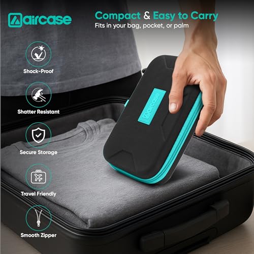 AirCase Electronics Organizer Bag with Shockproof EVA Hardshell & Soft Lining, 2 Mesh Pockets, 8 Elastic Loops, 2 Zipper Pockets| Travel Gadget Organizer for HDD/SSD Power Bank Cables Adapters(Black) - Image 4