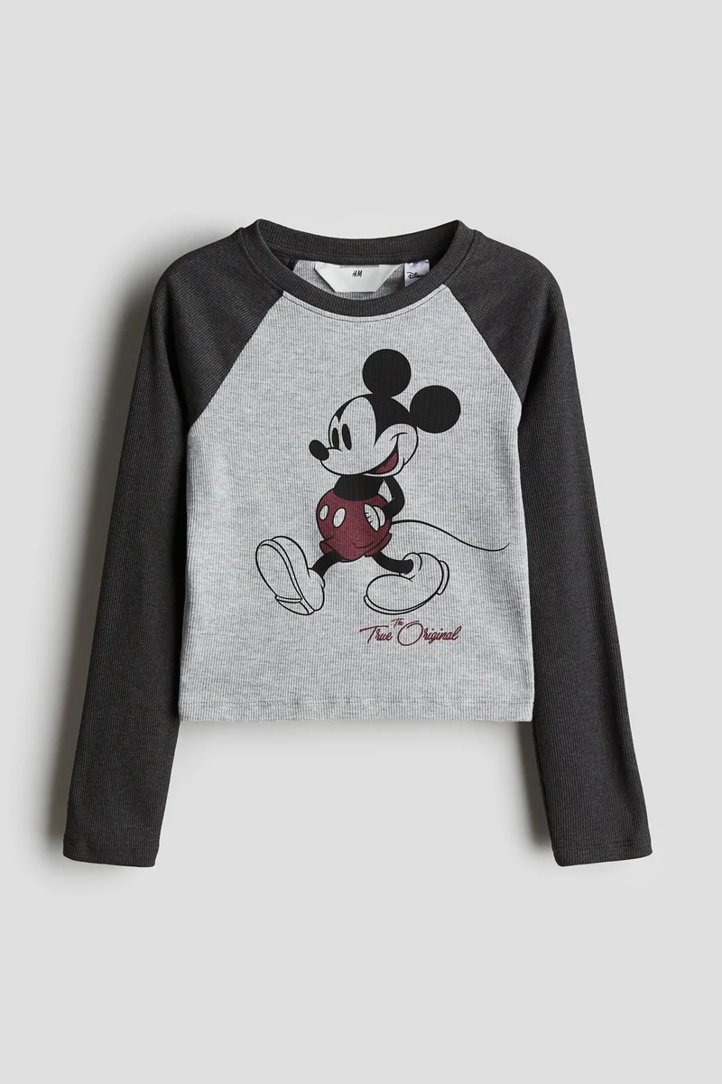اتش اند ام Print-Motif Jersey Top