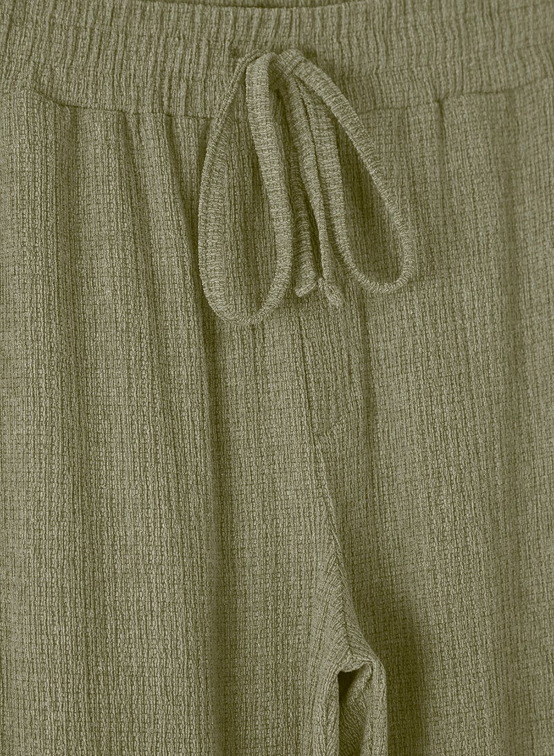 trendyol Mint Straight Cut Textured Open Leg Sweatpants - Image 5