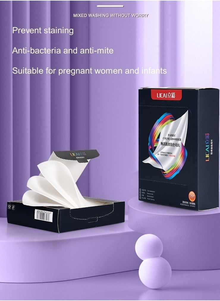 Generic 250PCS Mixed Washing Of Clothes To Prevent Staining,Anti-cross Dyeing,Fabric Color Absorb Sheet 50PCS*5  - Image 2