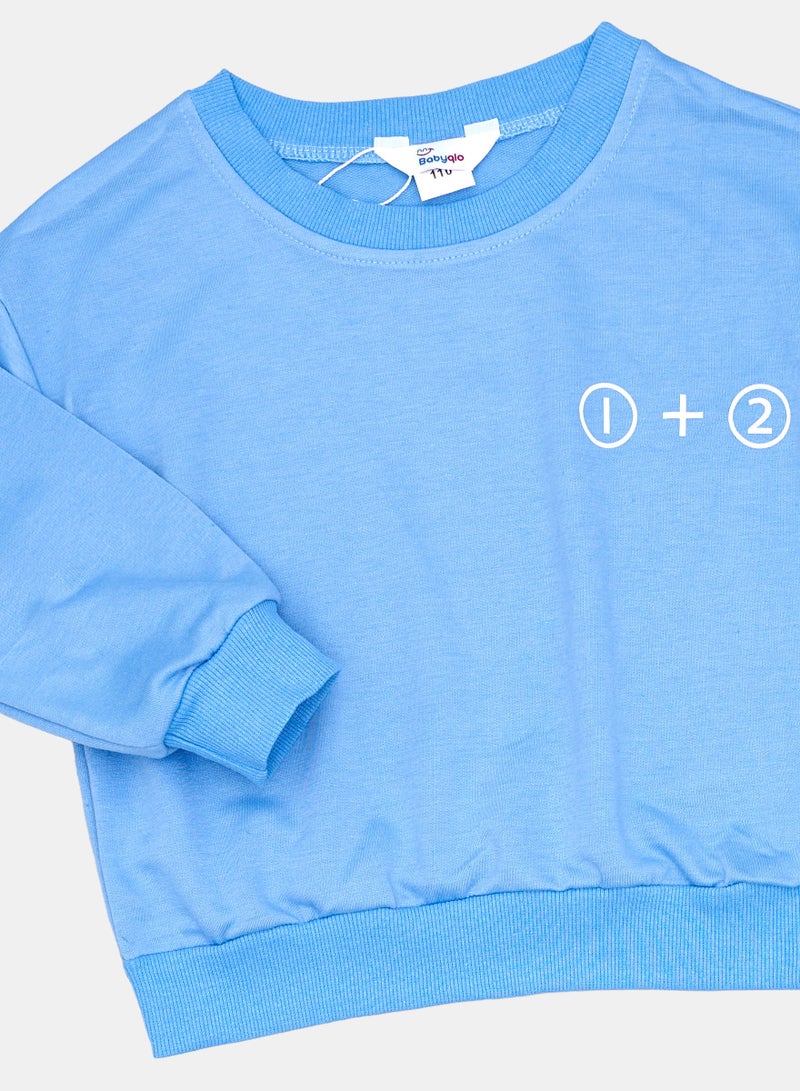 بيبي كلو طقم سويت شيرت وبنطلون رياضي باللونين الأزرق والرمادي - Image 5