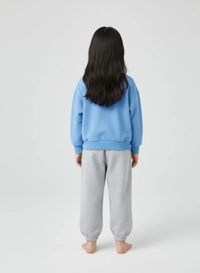 بيبي كلو Blue And Grey Math Sweatshirt Jogger Set