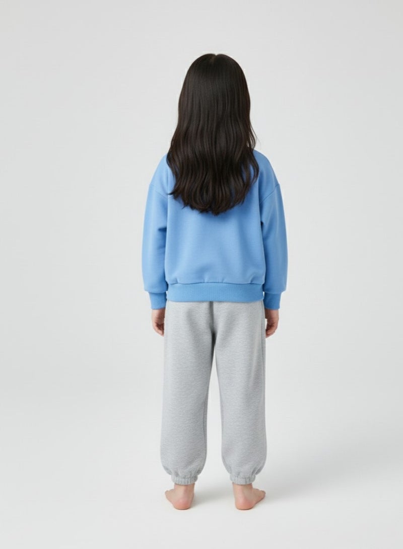 بيبي كلو طقم سويت شيرت وبنطلون رياضي باللونين الأزرق والرمادي - Image 2