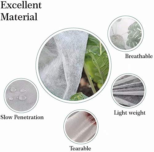 Agfabric Plant Covers Freeze Protection 72"x72"x12" 0.9oz Freeze Cloths for Plants,Plant Frost Protection Covers Drawstring Bags Shrub Jacket,White - Image 4