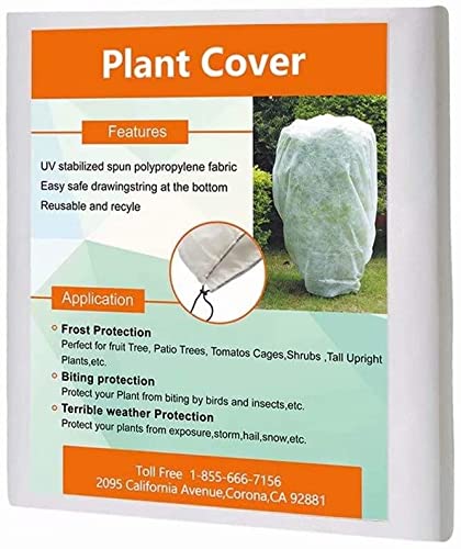 Agfabric Plant Covers Freeze Protection 72"x72"x12" 0.9oz Freeze Cloths for Plants,Plant Frost Protection Covers Drawstring Bags Shrub Jacket,White - Image 1