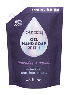 puracy Organic Hand Soap For The Professional Hand Washers We’Ve All Become Moisturizing Natural Gel Hand Wash Soap Liquid Hand Soap Refills For Soft Skin (Refill Lavender & Vanilla 48 Ounce)  - Image 1