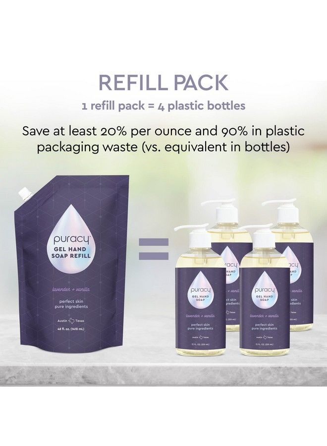 puracy Organic Hand Soap For The Professional Hand Washers We’Ve All Become Moisturizing Natural Gel Hand Wash Soap Liquid Hand Soap Refills For Soft Skin (Refill Lavender & Vanilla 48 Ounce) - Image 3