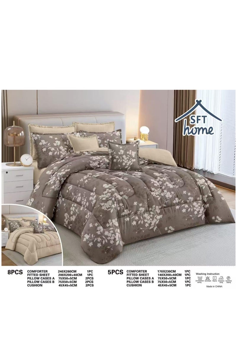 Luxurious double bed sheet, printed, made of microfiber, size 240*260 cm