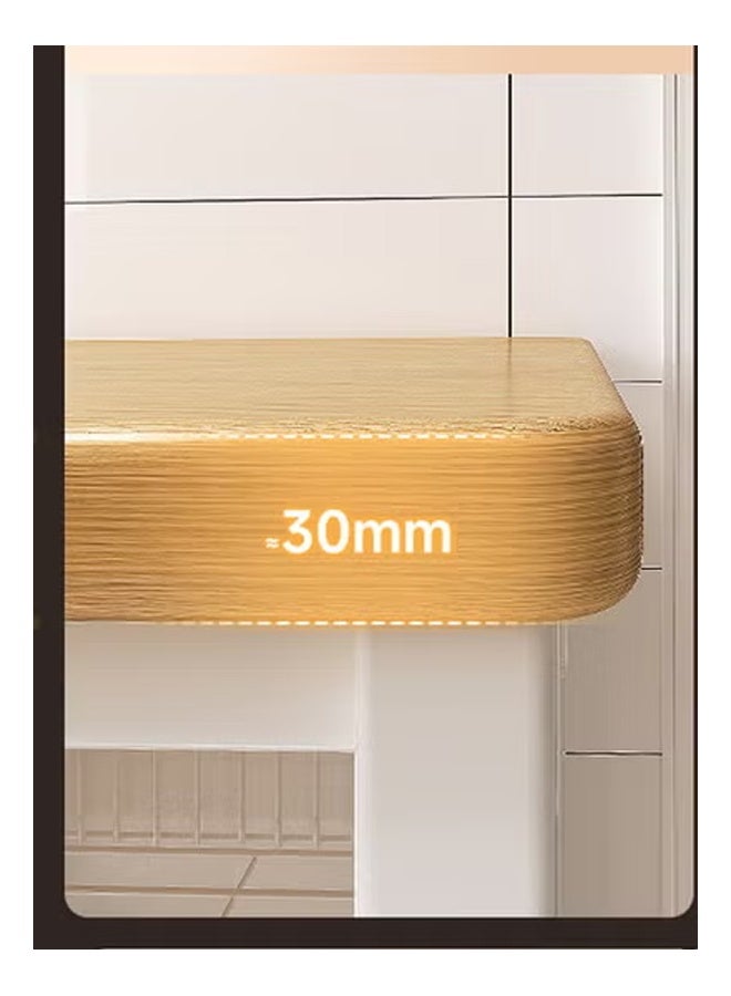 كيكي رف مطبخ متعدد الوظائف، سلة خضراوات، طاولة تقطيع خضراوات، منظم أواني الميكروويف، خزانة جانبية 80*40*80 سم - Image 3