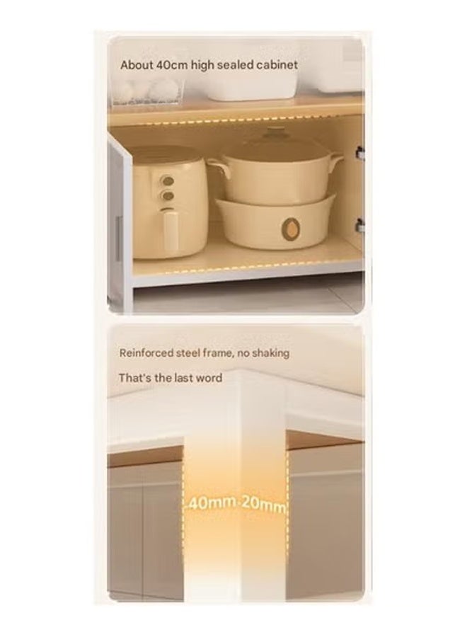 كيكي رف مطبخ متعدد الوظائف، سلة خضراوات، طاولة تقطيع خضراوات، منظم أواني الميكروويف، خزانة جانبية 80*40*80 سم - Image 4