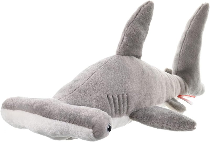 وايلد ريبابليك لعبة قطيفة من على شكل سمكة قرش المطرقة، ألعاب Cuddlekins الناعمة، هدايا للأطفال بطول 50 سم، رمادي/أبيض - Image 3