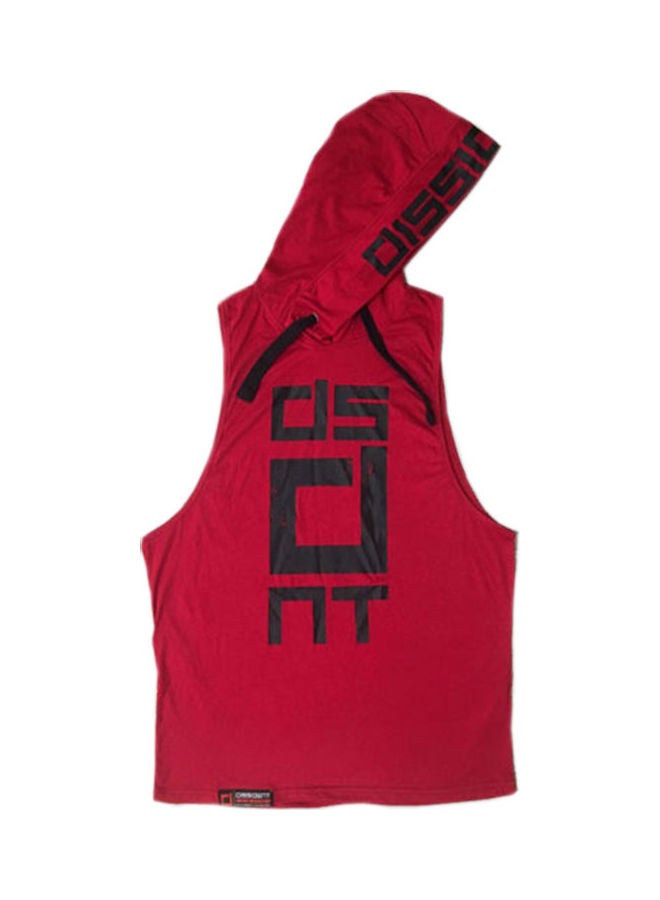 Hooded Training Vest Red/Black - Image 2