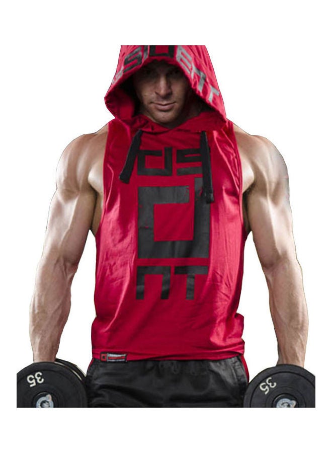 Hooded Training Vest Red/Black - Image 1