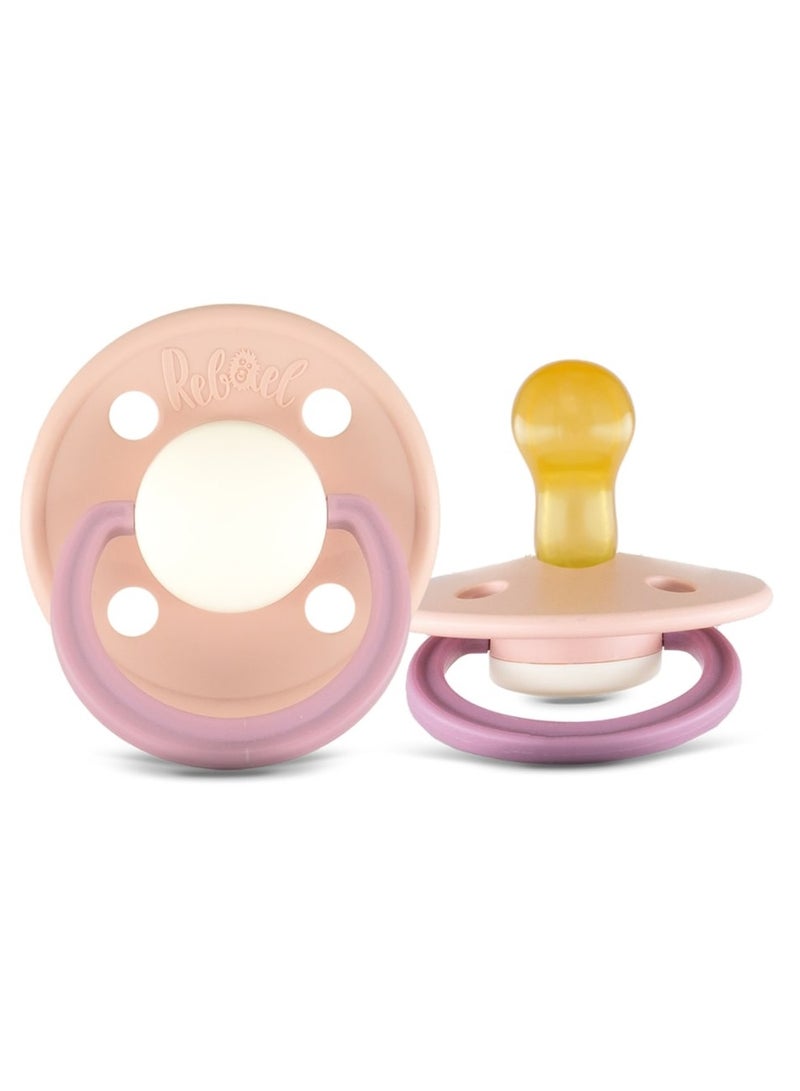 Rebael Fashion Natural Rubber Round Pacifier Size 1 - Baby 0-6M (2-pack) - TornadoPearlyRhino/MistyPearlyPoodle - Image 3