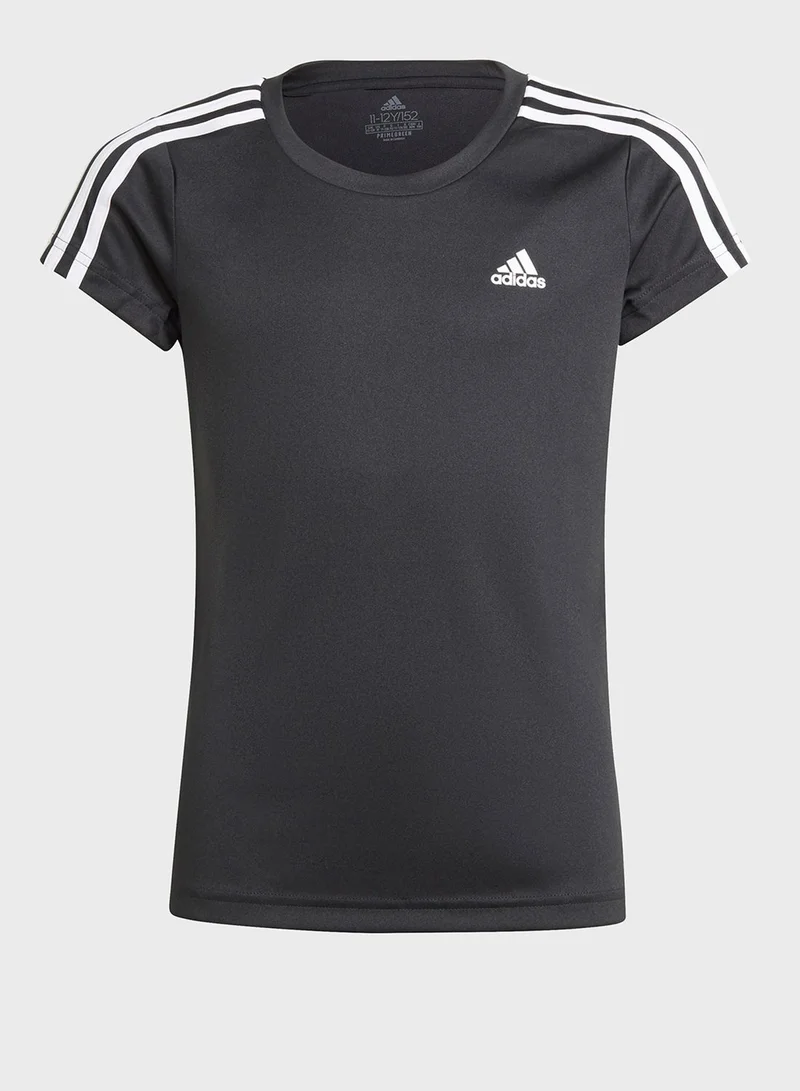 Adidas Youth 3 Stripe T-Shirt