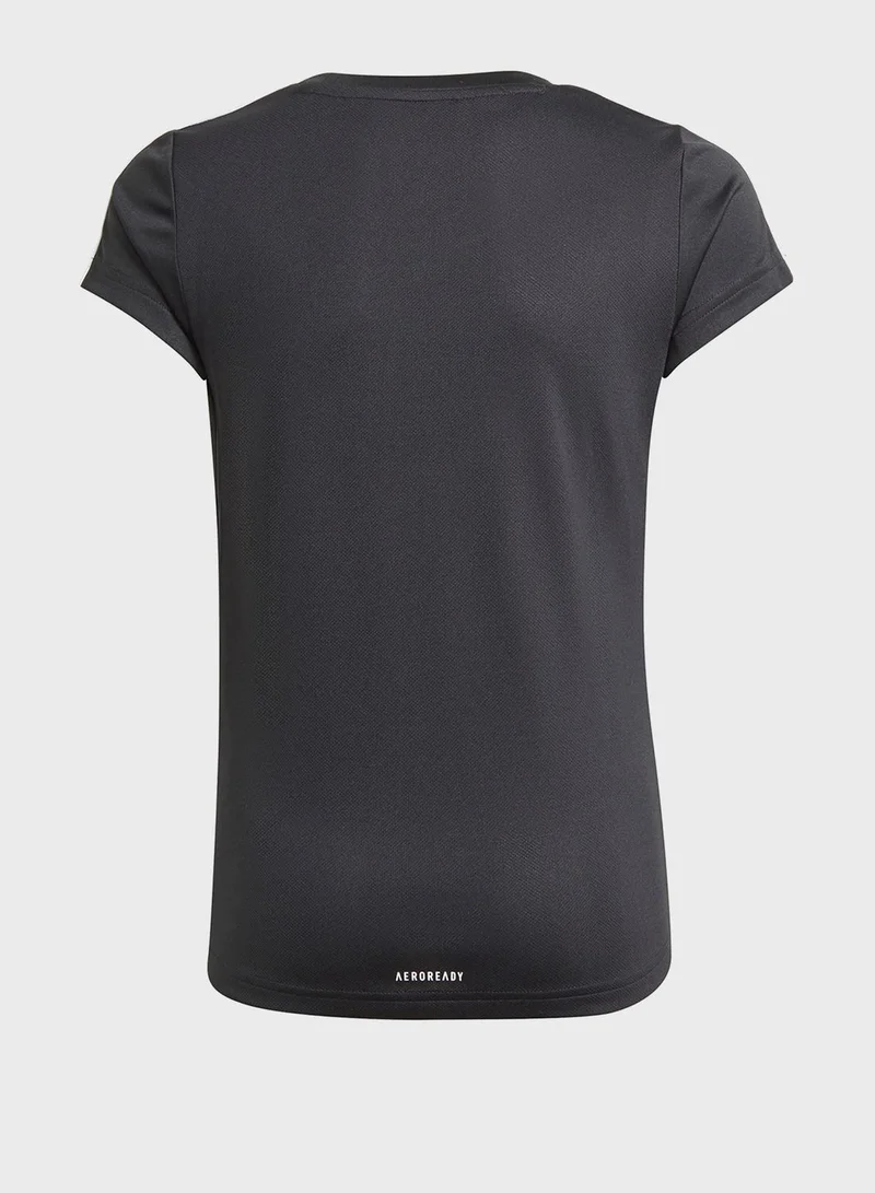 Adidas Youth 3 Stripe T-Shirt