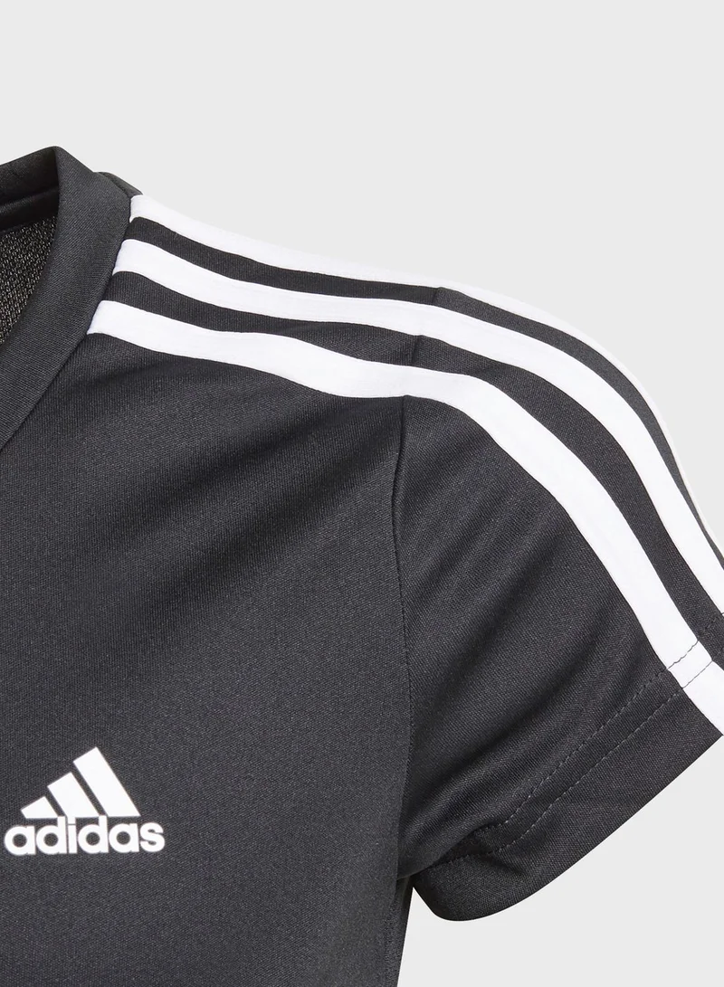 Adidas Youth 3 Stripe T-Shirt