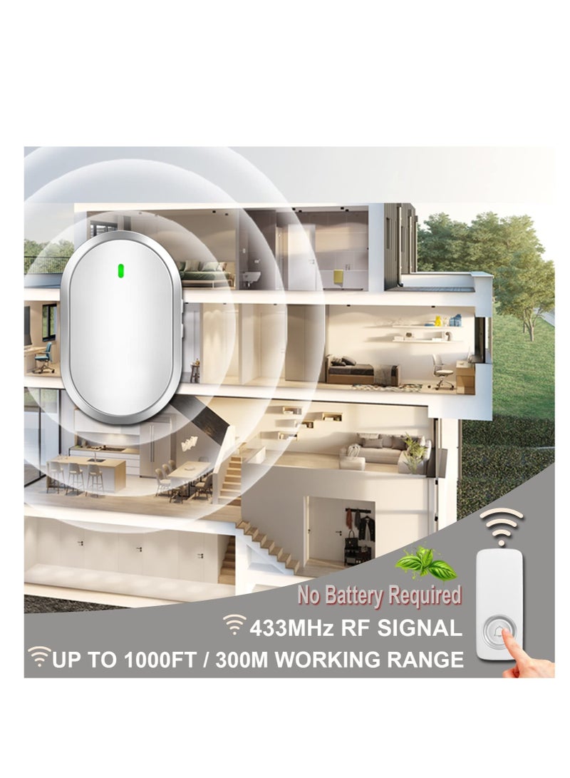 Barakah Wireless Doorbell Door Bell Ringer Wireless with 38 Melodies Adjustable Volume& Quiet Modes Plug and Play 1 Receiver&1 Waterproof Push Button for house office classroom - Image 2