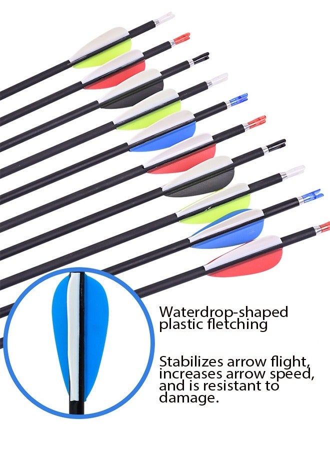 Gasin 6-Pack 6mm Carbon Steel Arrows, 79.5cm Length, Waterdrop Fletching, Nail-Proof Nock – Ideal for 15-30lb Bows, High Accuracy, Durable & Easy to Pull - Image 3