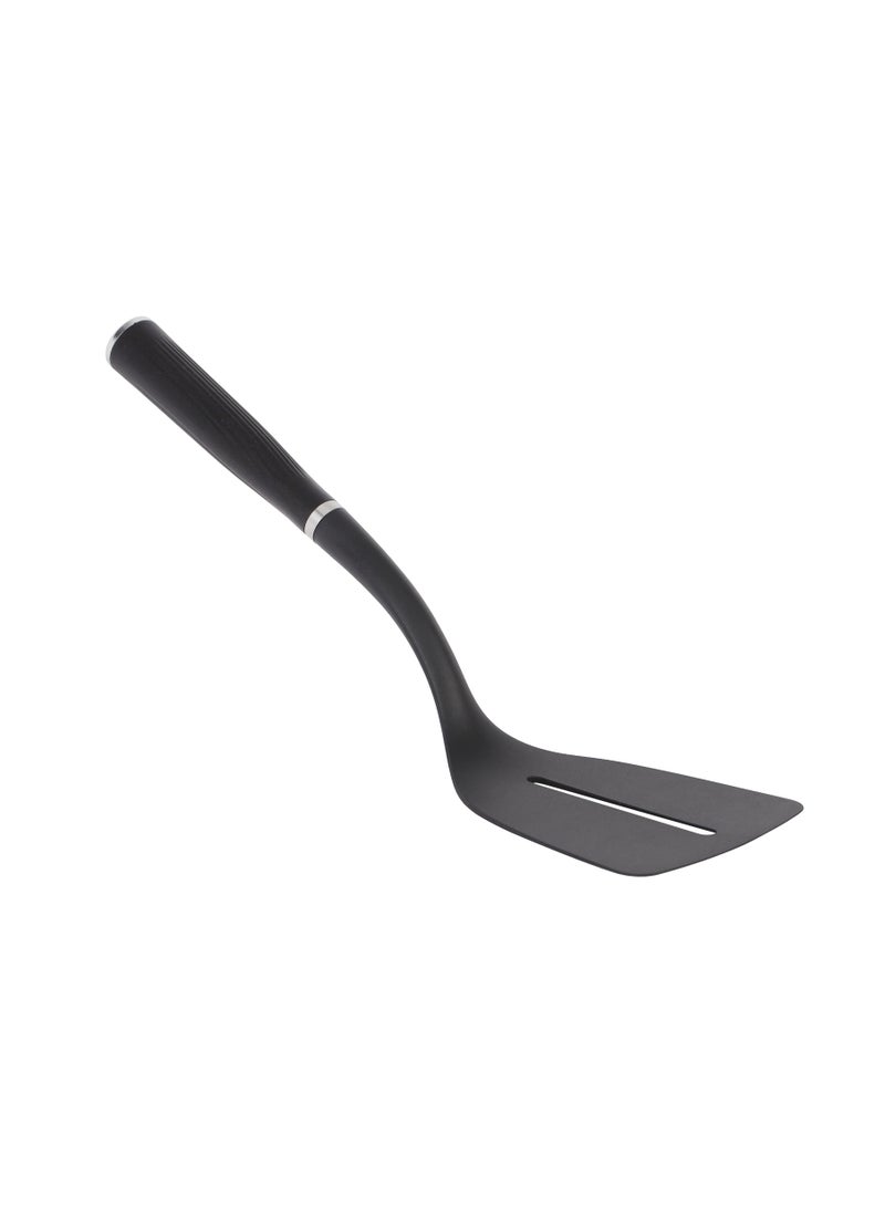 Royalford Nylon Slotted Turner- RF11918| Ideal for Flipping, Tossing and Transferring Black - Image 1
