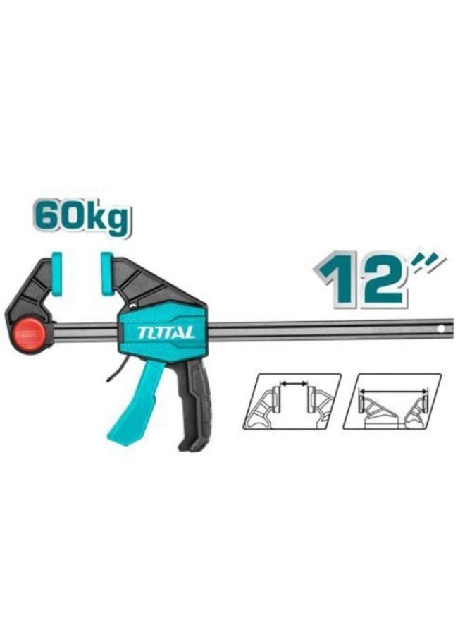 TOTAL Quick Bar Clamp 12" – Heavy-Duty One-Handed Quick Grip Clamp for Woodworking, Carpentry, and DIY Projects - Image 2