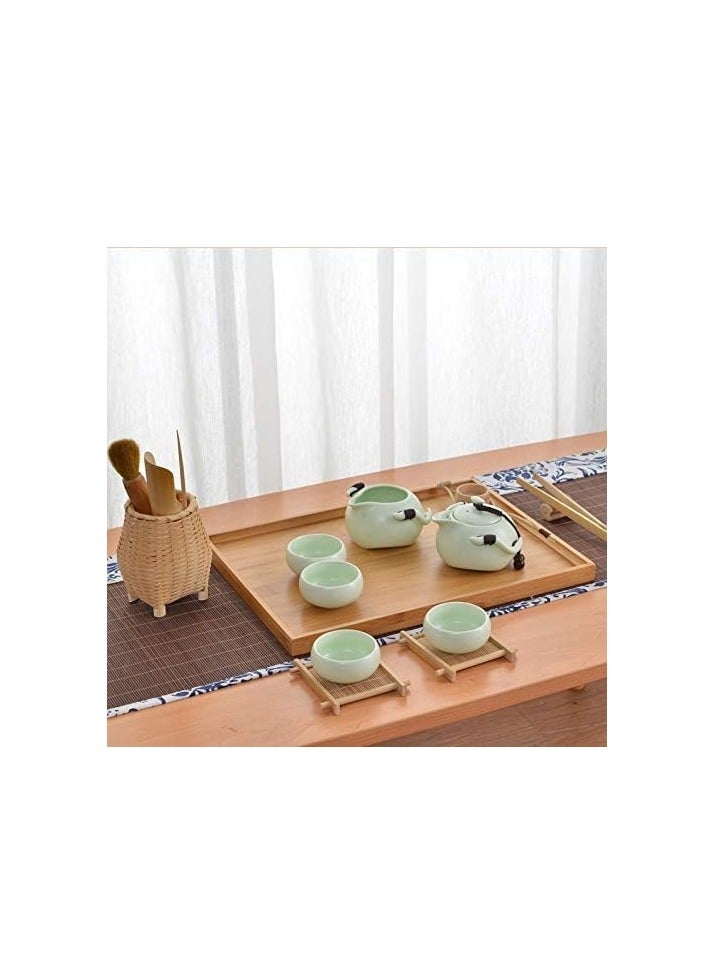 سبيس شوب صينية تقديم مستطيلة خشب بامبو - Image 2