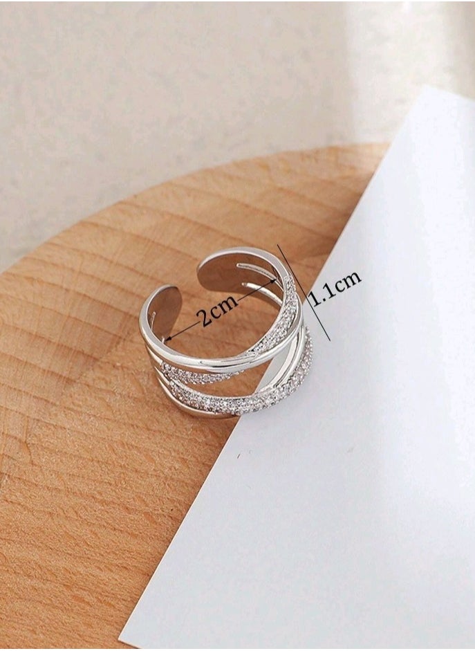 FIFTY 50 - Trendy Silver Plated Ring For Women One Size - Image 1