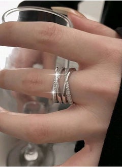 Trendy Silver Plated Ring For Women One Size
