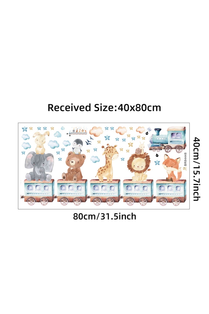 BR84448 Watercolor Animals Cars Balloons Giraffe Wall Stickers for Children Kids Room Decor Baby Nur