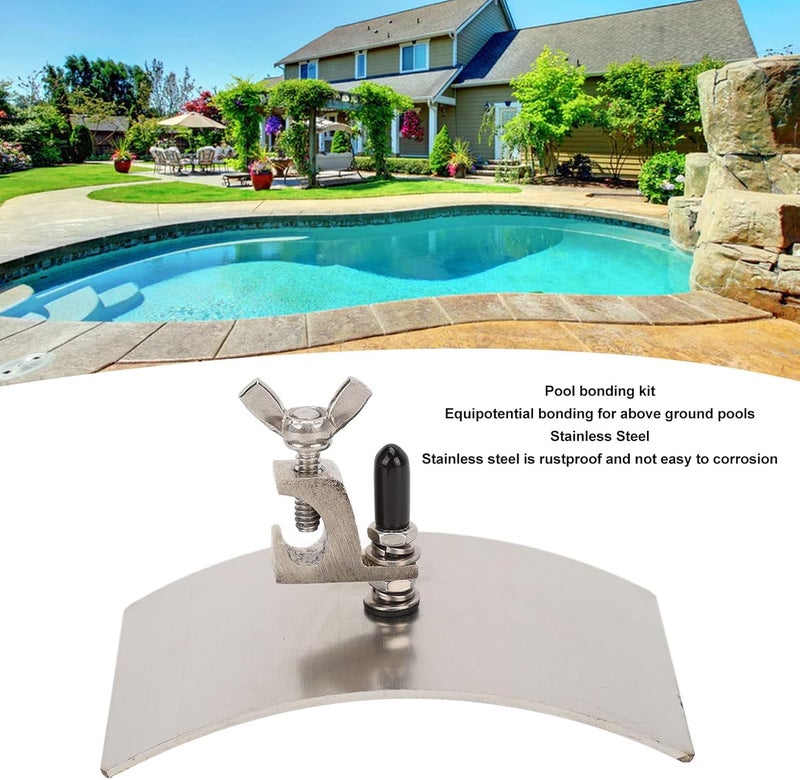 klarako 0.2in Thickness Pool Bonding Kit, Stainless Steel Bonding Plate with Screw for Skimmers Above Ground Pools in Direct Contact with Pool Water - Image 3