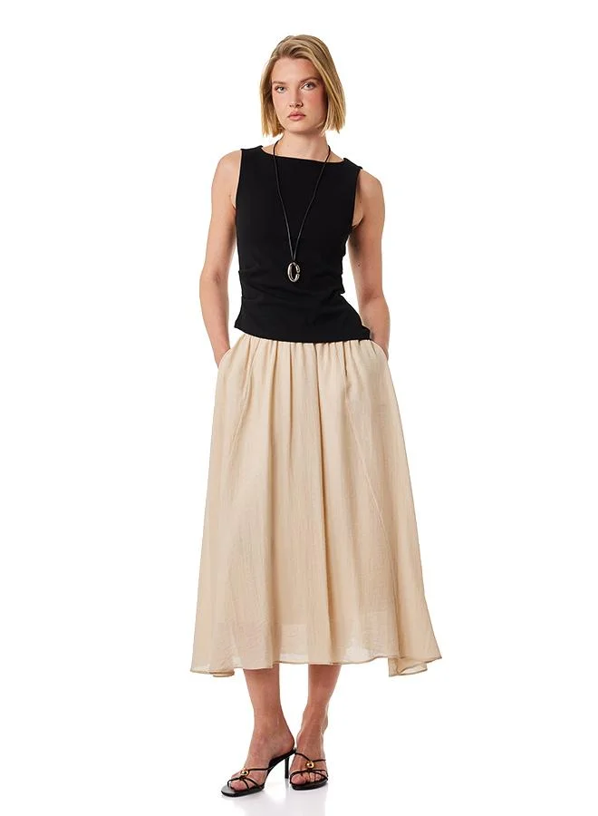 كوتون Pleated Midi Skirt