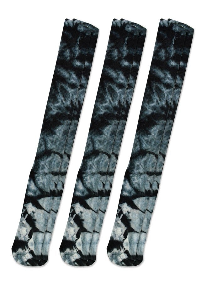 TeeHee Socks Cotton Soccer Sports Team Socks 3-Pair for Unisex Youth to Adult (Large (10-13), Tie Dye Black) - Image 2