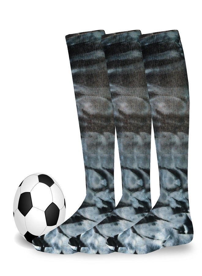 TeeHee Socks Cotton Soccer Sports Team Socks 3-Pair for Unisex Youth to Adult (Large (10-13), Tie Dye Black) - Image 1