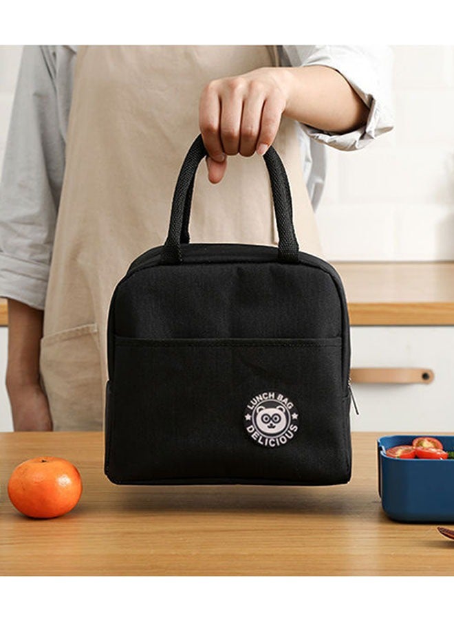 Insulated Lunch Bag Black, Lunch Tote Bag, Water Resistant Insulated Cooler Bag, Food Handbags Case, High Capacity  - Image 2