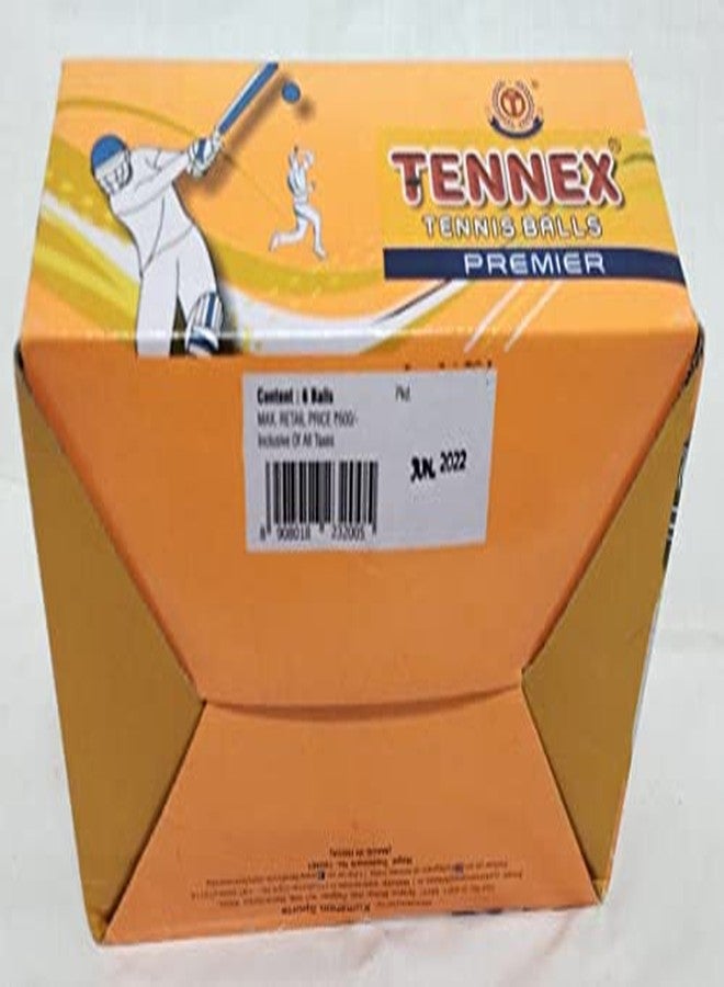 TENNEX Premier Soft Tennis Ball for Under Arm Cricket | Light | Standard Size for Tournament and Practice (6 Pcs, Yellow) - Image 5