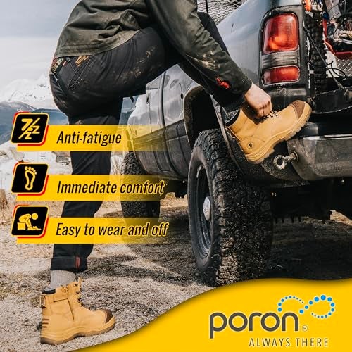 ROCKROOSTER Work Boots for Men 7 Steel Toe SideZip Work Boots Slip Resistant Safety Oiled Leather Shoes Static Dissipative Breathable Quick Dry AntiFatigue Kimberly 9 US - Image 3