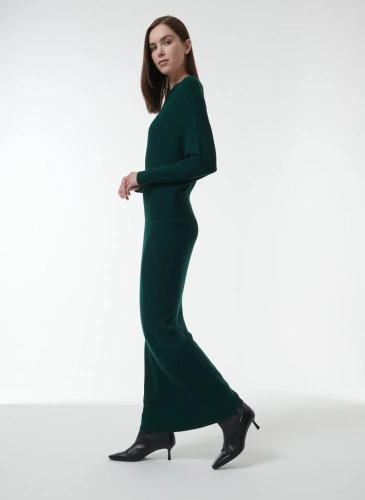 Leem Boat-Neck Ribbed Dress