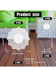 SAVITA 4pcs Sublimation Wind Spinner Blanks, 8inch 3D Aluminum Sublimation Blanks Spinners Metal Wind Spinners Hanging with Pendant for DIY Crafts Indoor Outdoor Garden Yard Decoration (White)  - Image 2