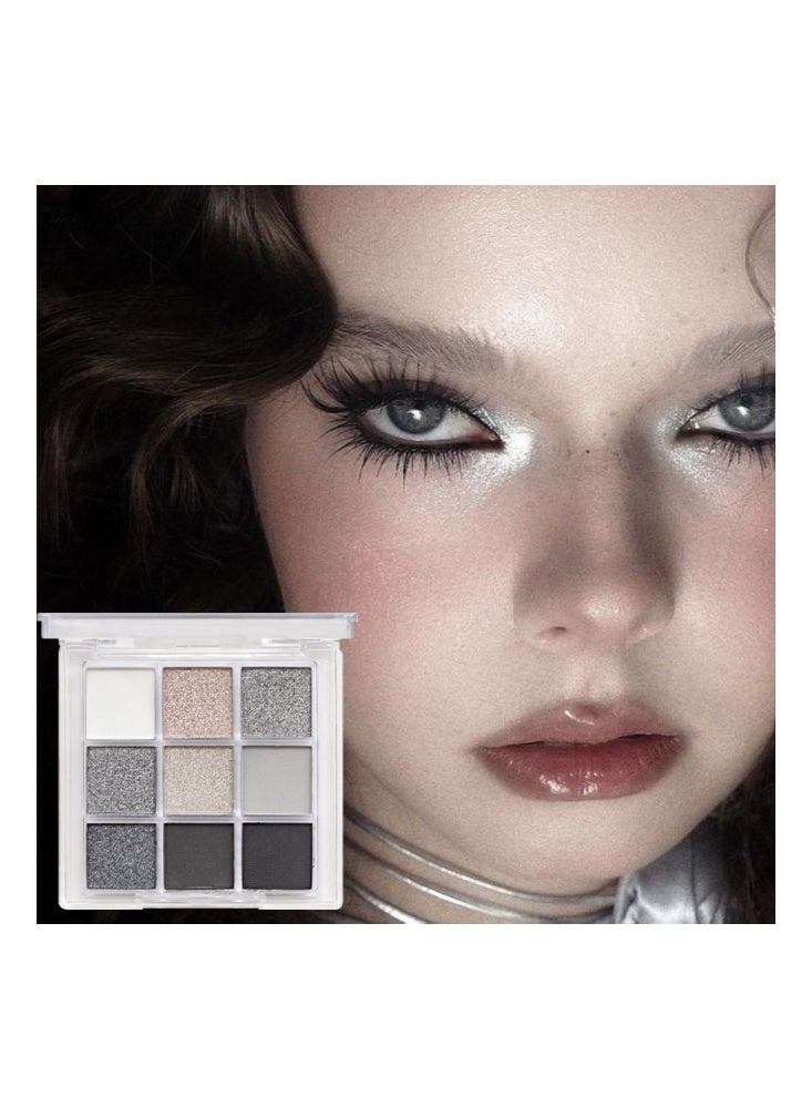  لون صدى لوحة ظلال العيون متعددة الألوان - 9 ألوان لوحة ظلال عيون باللونين الأسود والرمادي، ألوان غنية وتدوم طويلاً، لوحة مكياج بلمسة مات ولامعة، لوحات ظلال عيون دُخانية رائعة للنساء - Image 3