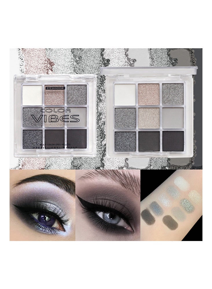  لون صدى لوحة ظلال العيون متعددة الألوان - 9 ألوان لوحة ظلال عيون باللونين الأسود والرمادي، ألوان غنية وتدوم طويلاً، لوحة مكياج بلمسة مات ولامعة، لوحات ظلال عيون دُخانية رائعة للنساء - Image 5