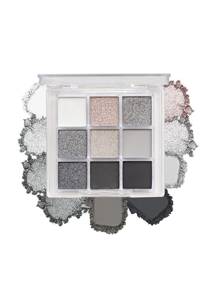  لون صدى لوحة ظلال العيون متعددة الألوان - 9 ألوان لوحة ظلال عيون باللونين الأسود والرمادي، ألوان غنية وتدوم طويلاً، لوحة مكياج بلمسة مات ولامعة، لوحات ظلال عيون دُخانية رائعة للنساء - Image 4