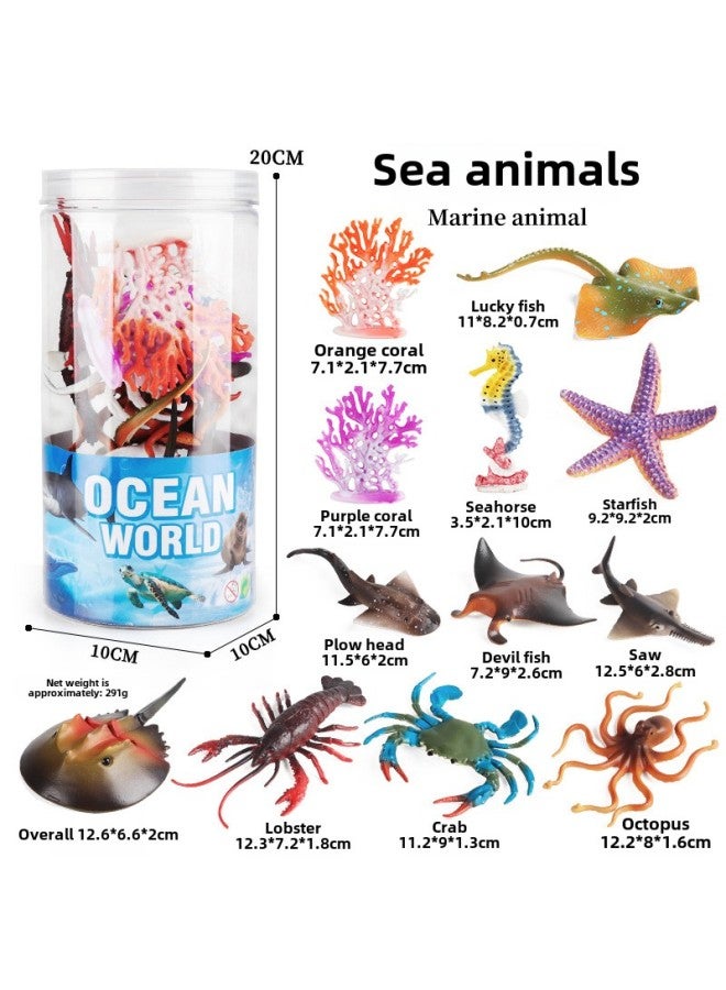 Children's Simulation Marine Seabed Animal Toy Model Jellyfish Jellyfish Jellyfish Octopus Conch Coral Cognitive Ornaments