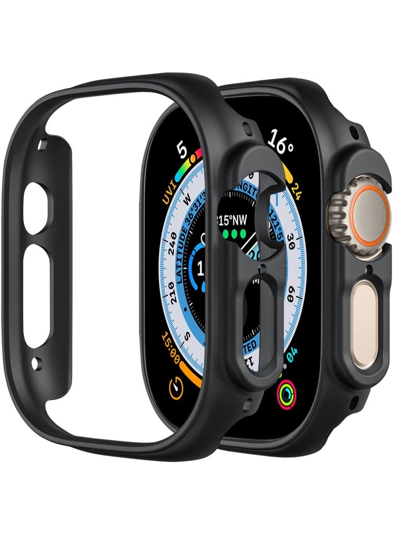 2 Pack Case Compatible with Apple Watch Ultra 49mm, Hard PC Bumper Case All-Around Edge Shockproof Protective Cover Frame [NO Screen Protector]- Black - Image 1