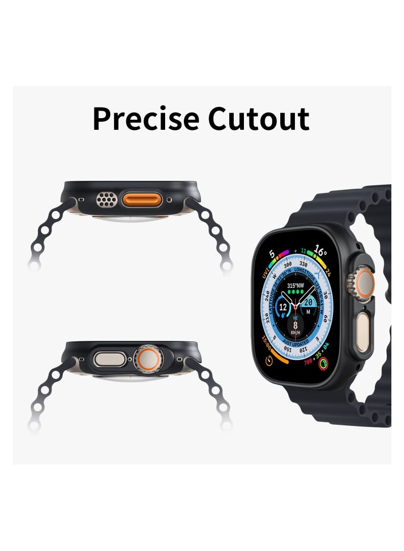 2 Pack Case Compatible with Apple Watch Ultra 49mm, Hard PC Bumper Case All-Around Edge Shockproof Protective Cover Frame [NO Screen Protector]- Black - Image 4