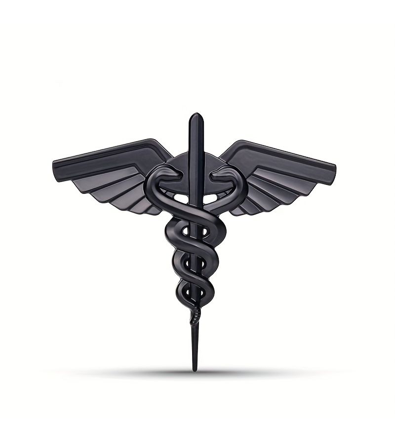 Silvery Metal Star of Life Double Snake Car Emblem Emergency Ambulance Badge - Image 3